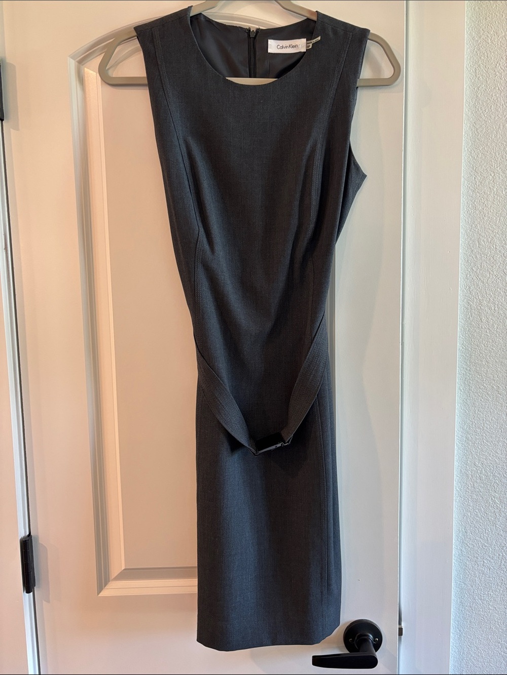 Calvin Klein Dark Gray Midi Sheath Dress